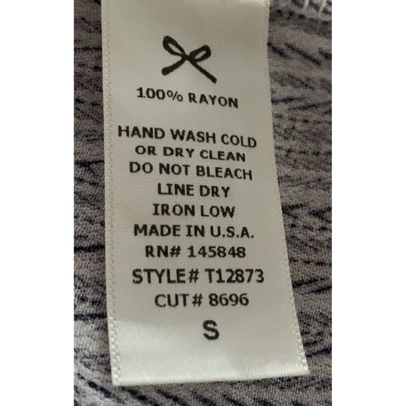 Everly Sz SMALL Arrow Tie Front Top L/S Pullover Shirt Blue White Stripe EUC - Picture 9 of 9